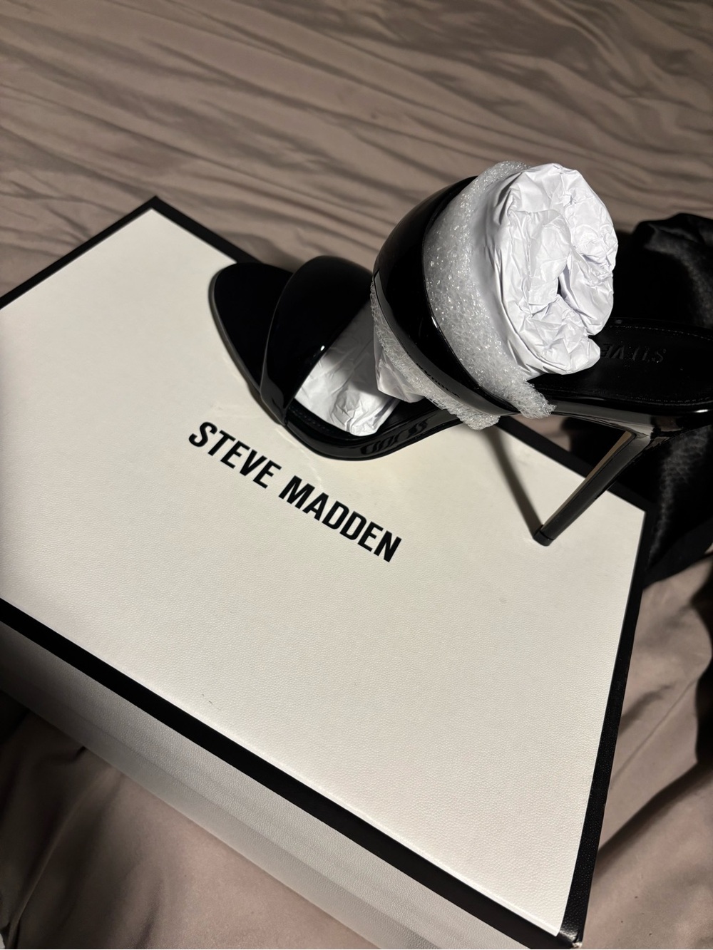 Steve Madden Black Patent High Heel Sandals